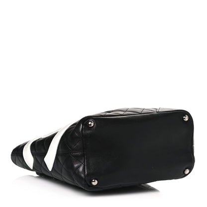 Chanel Calfskin Quilted Medium Cambon Tote Black White 4 of 17