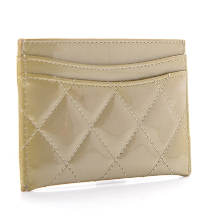 Chanel Patent Quilted Card Holder Gold 3 of 9