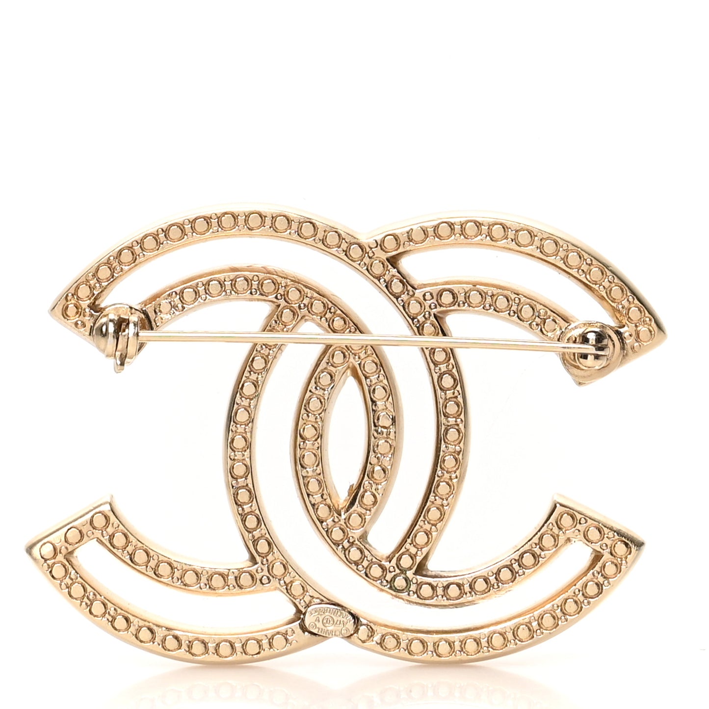Crystal CC Brooch Light Gold