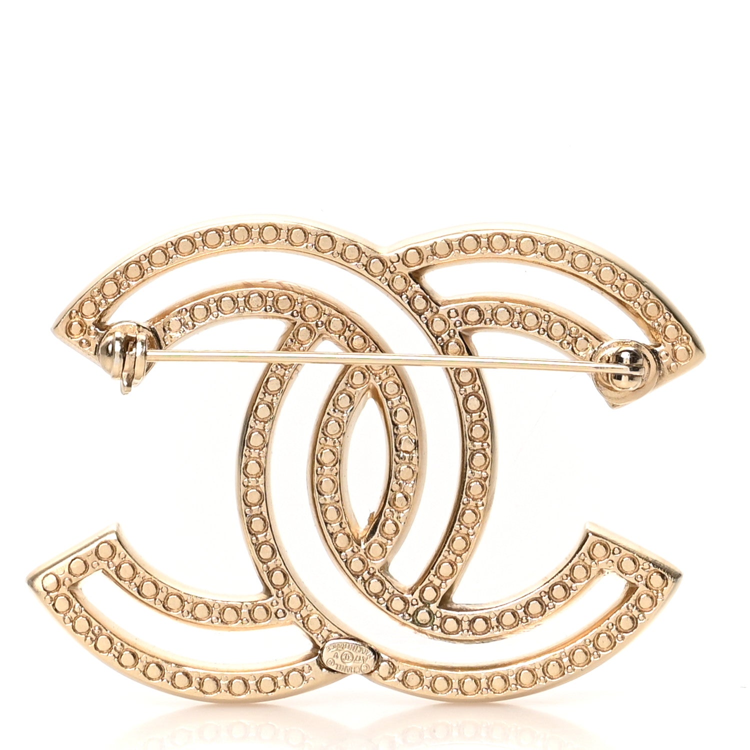 Chanel Crystal CC Brooch Light Gold 3 of 4