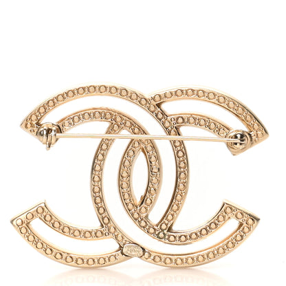 Chanel Crystal CC Brooch Light Gold 3 of 4