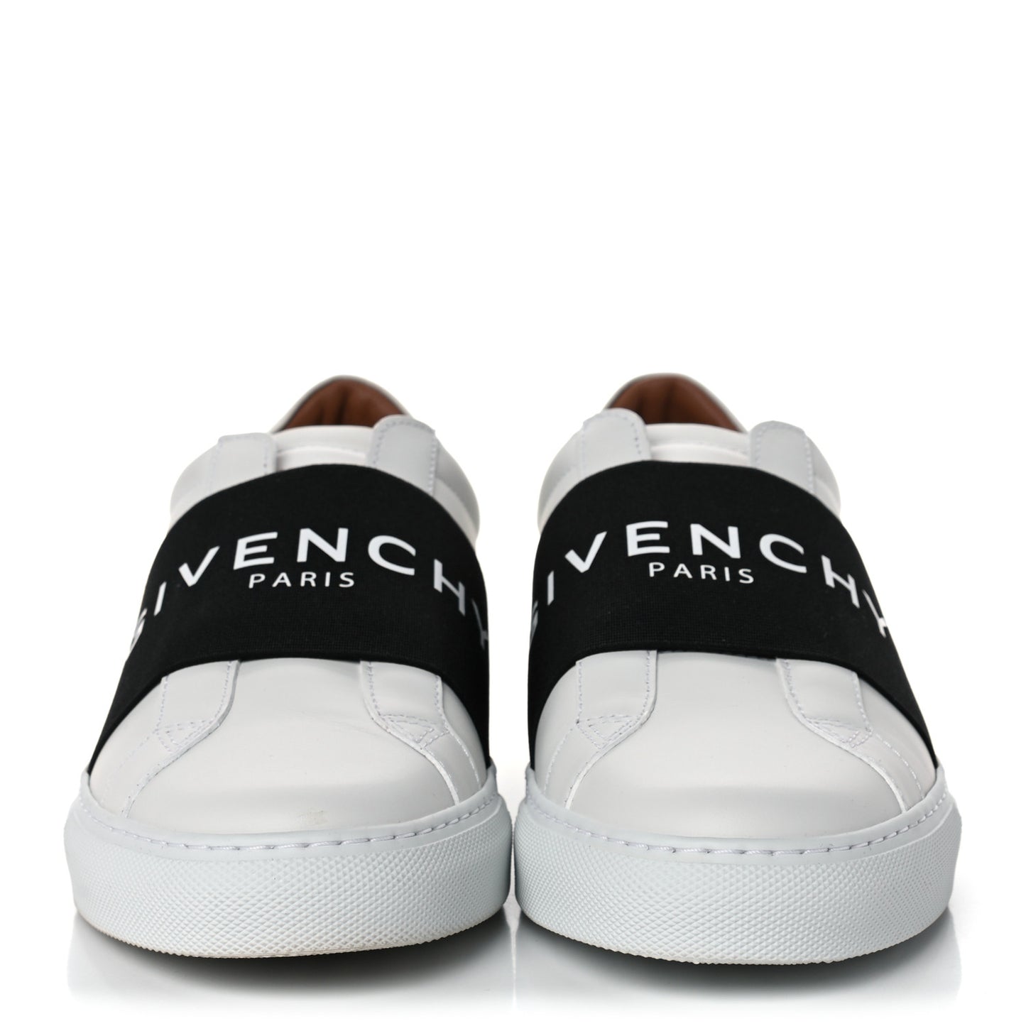 Calfskin Band Logo Womens Urban Street Sneakers 40 White Black