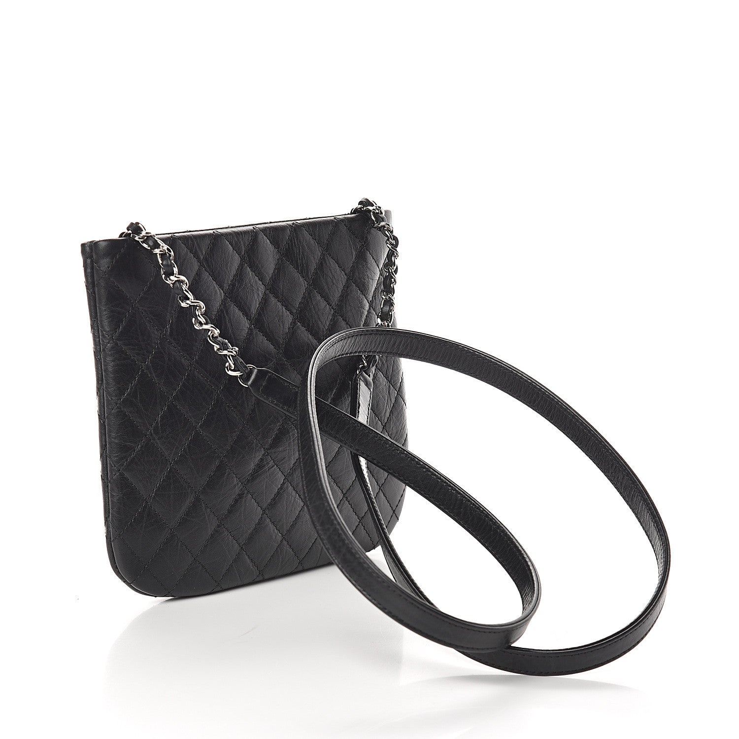 Chanel Aged Calfskin Quilted Crossbody Bag Black 2 of 9