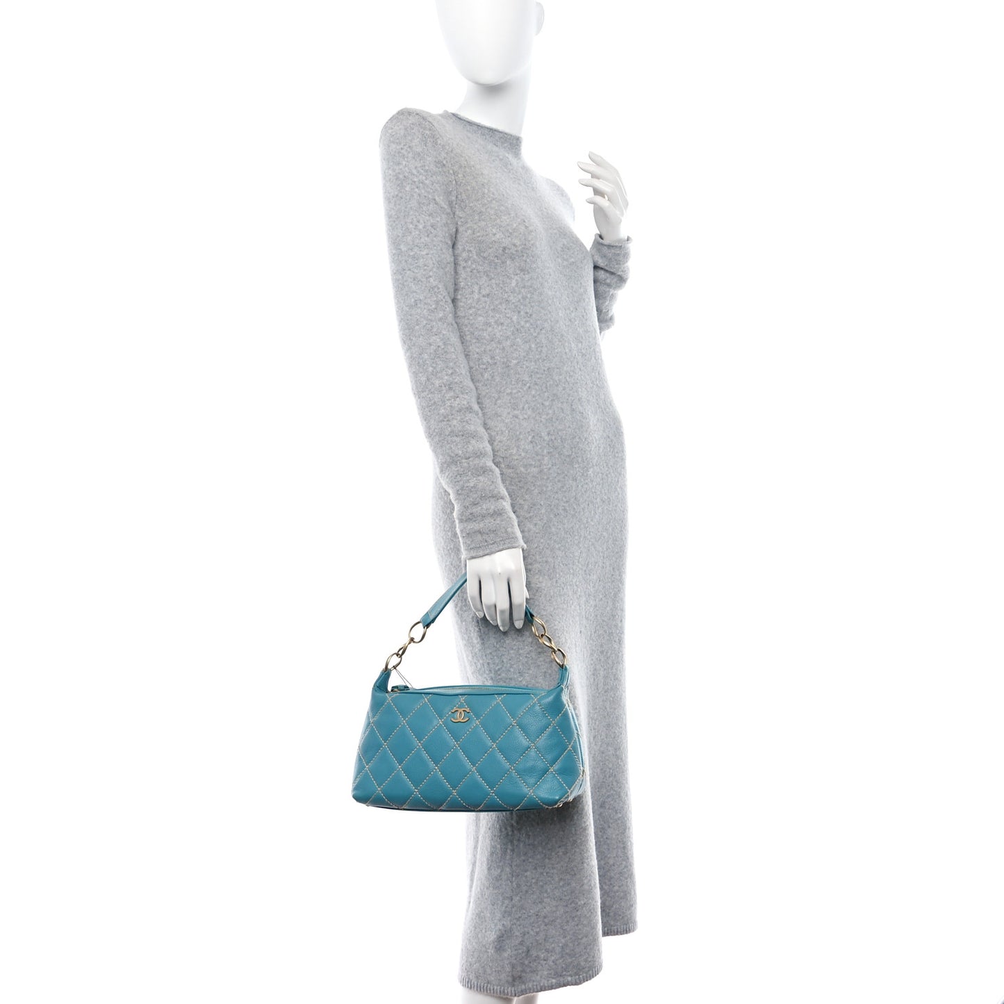 Calfskin Wild Stitch Surpique Hobo Blue