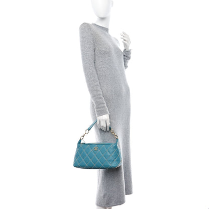 Chanel Calfskin Wild Stitch Surpique Hobo Blue 2 of 16