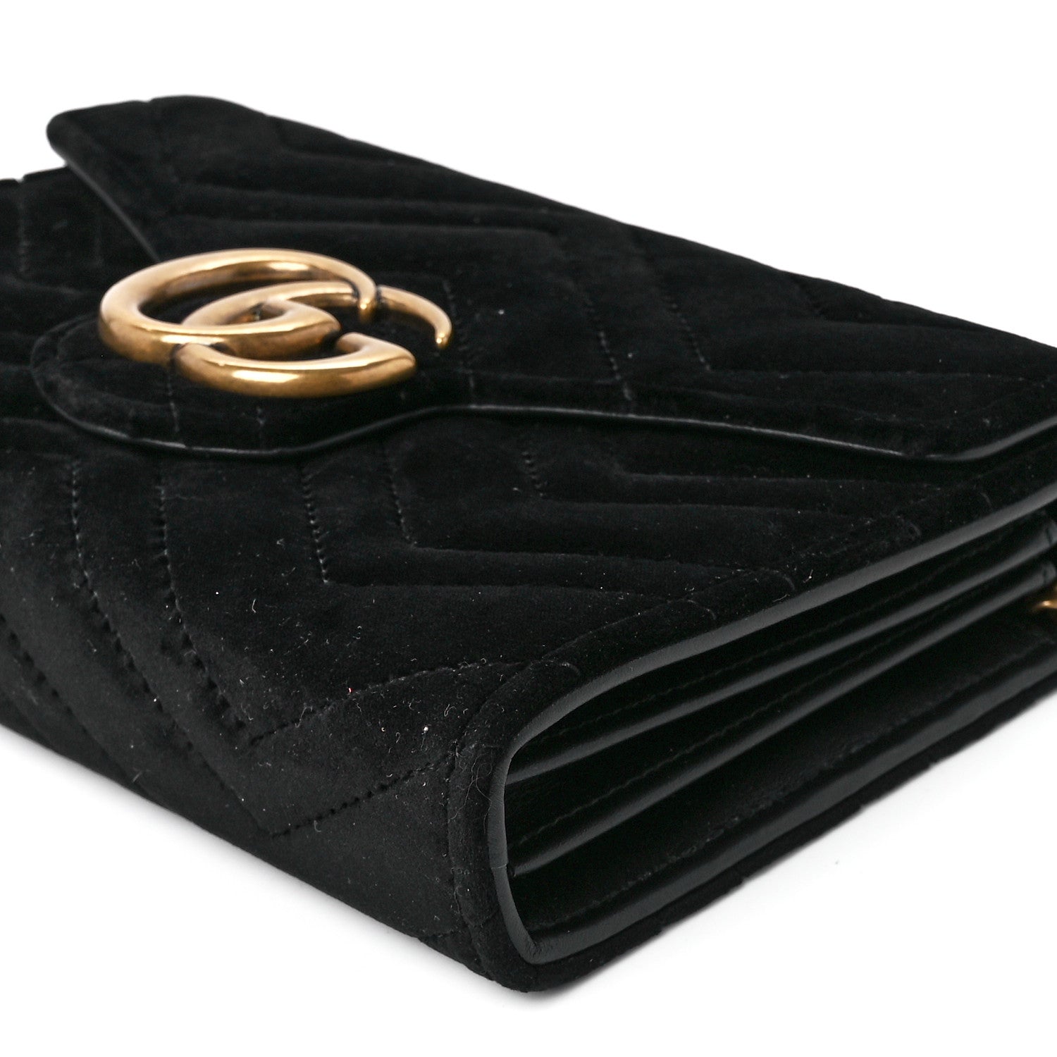 Gucci Velvet Matelasse GG Marmont Chain Wallet Black 11 of 11