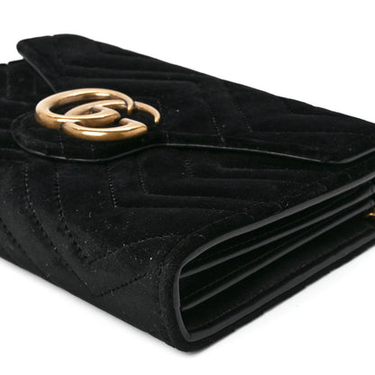 Gucci Velvet Matelasse GG Marmont Chain Wallet Black 11 of 11