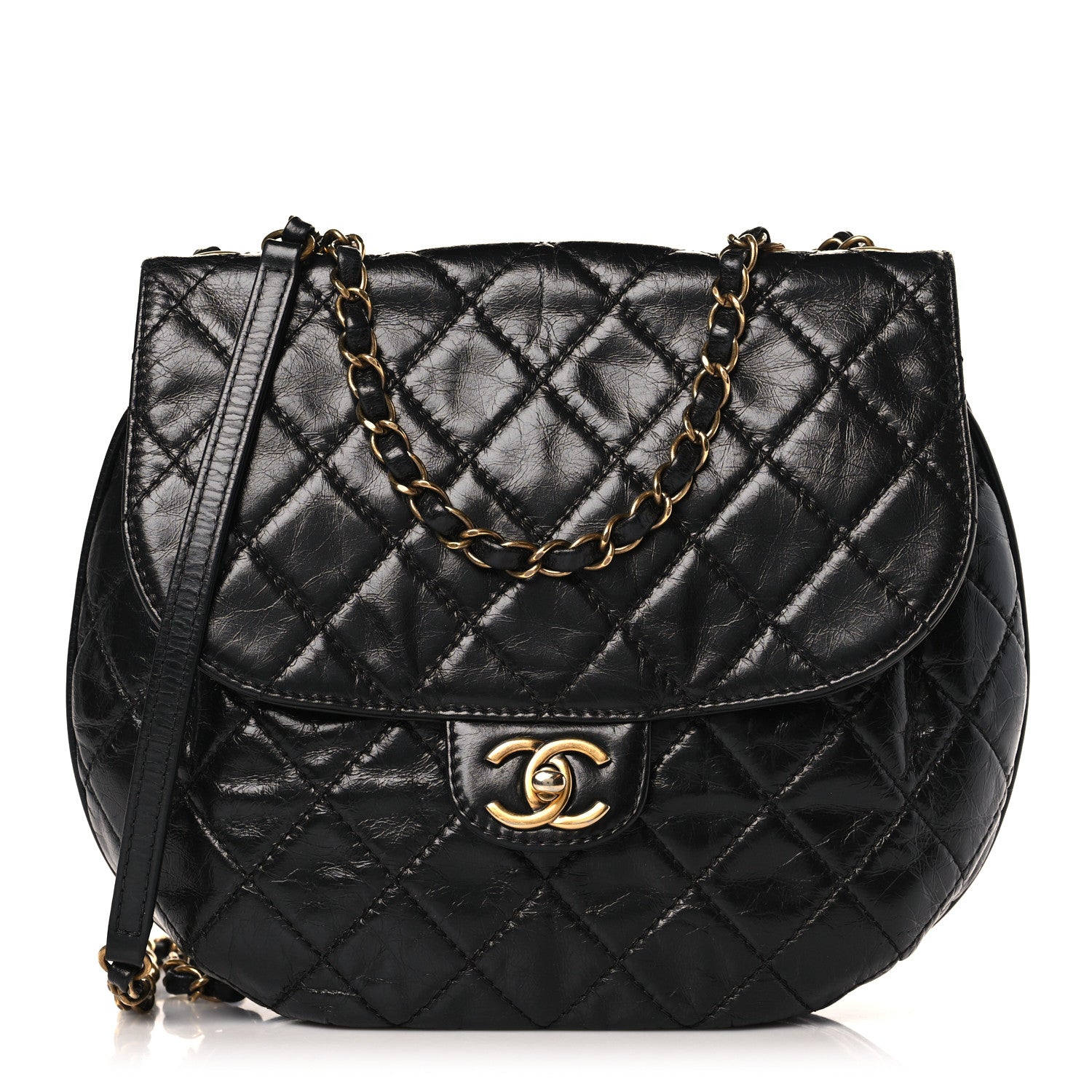 Chanel Glazed Calfskin Quilted Medium Bubble CC Flap Black 1 of 9