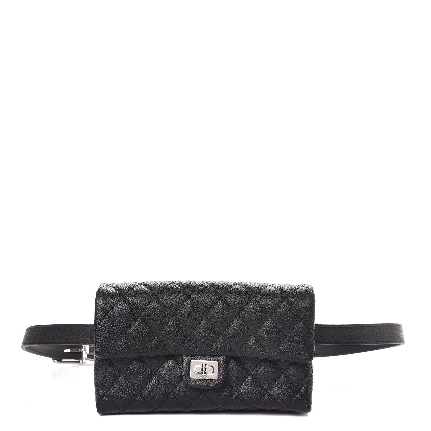 Chanel Grained Calfskin Quilted 2.55 Reissue Flap Belt Bag Clutch Black 1 of 7