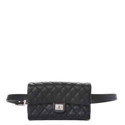 Chanel Grained Calfskin Quilted 2.55 Reissue Flap Belt Bag Clutch Black 1 of 7