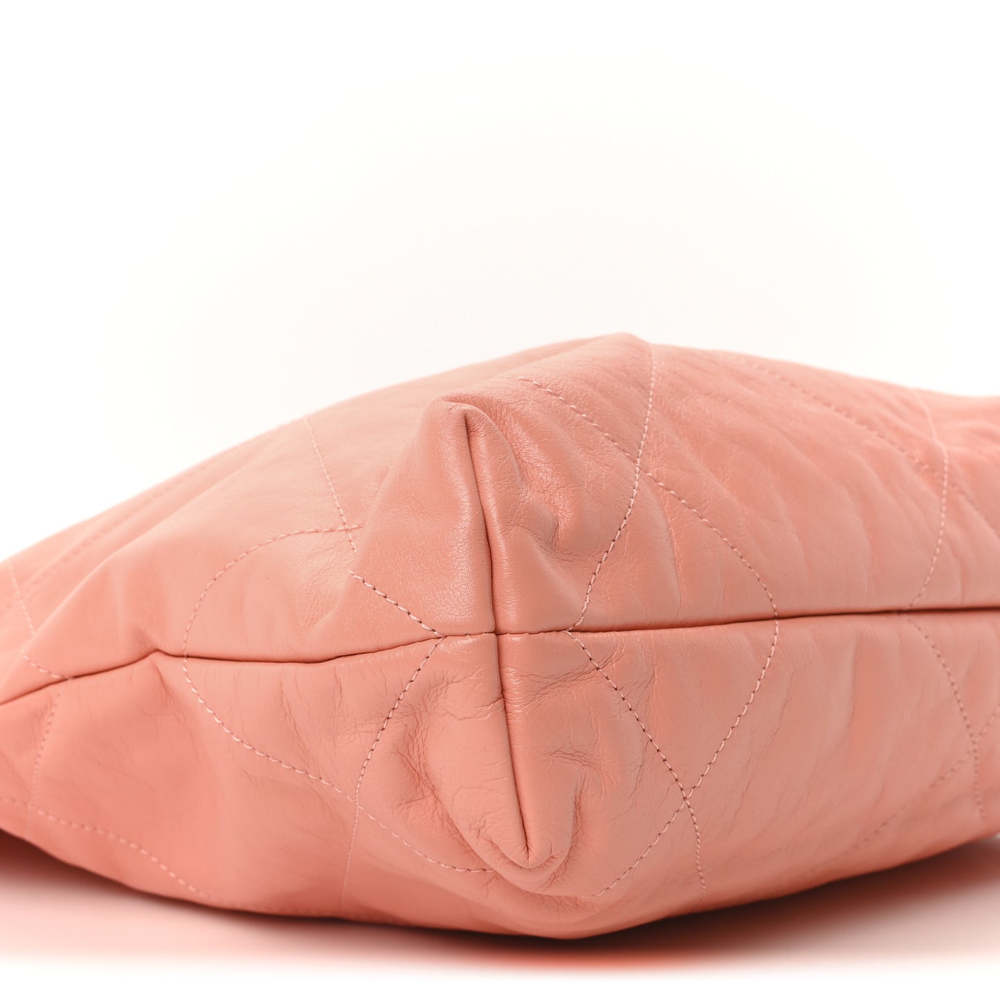 Shiny Calfskin Quilted Chanel 22 Light Orange