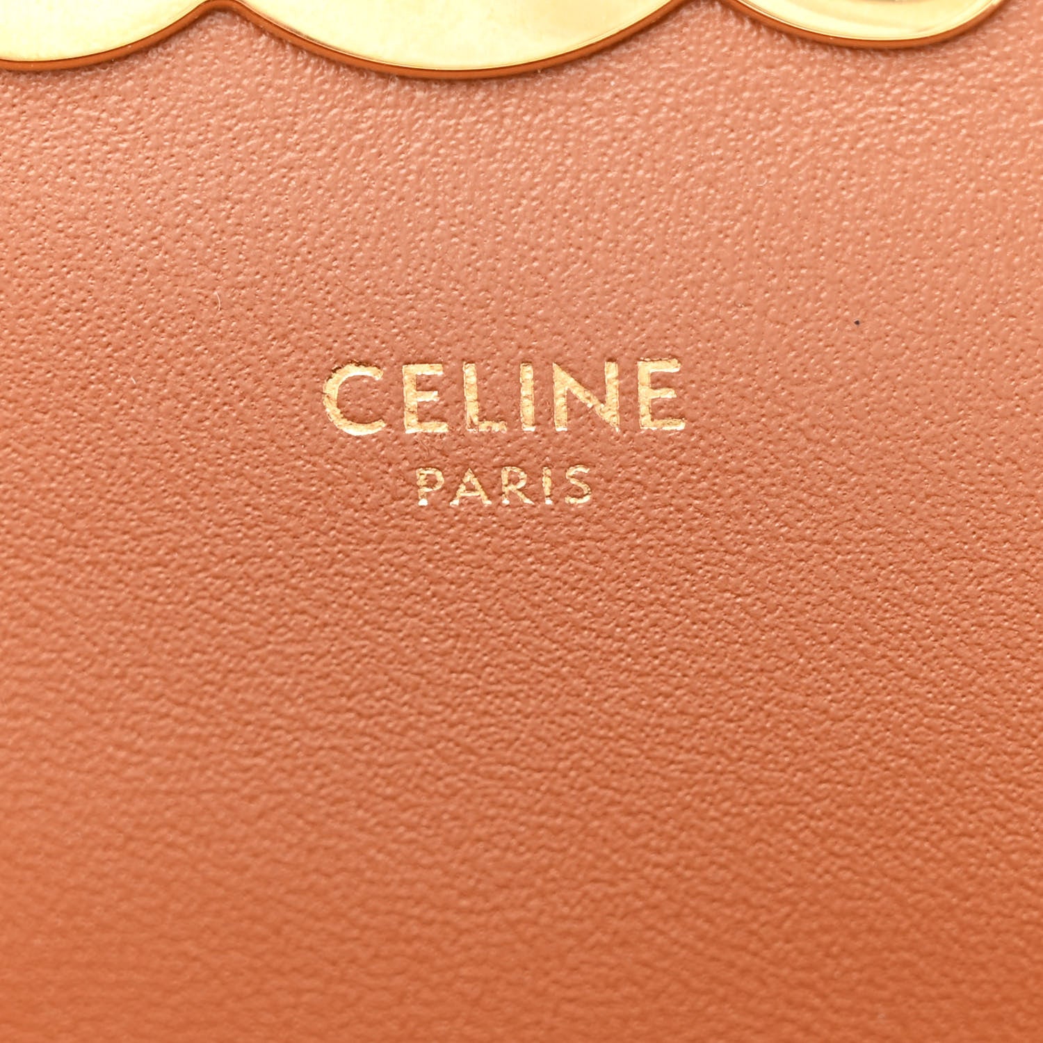 Celine Triomphe Canvas Calfskin Enveloppe Bag Tan 7 of 12