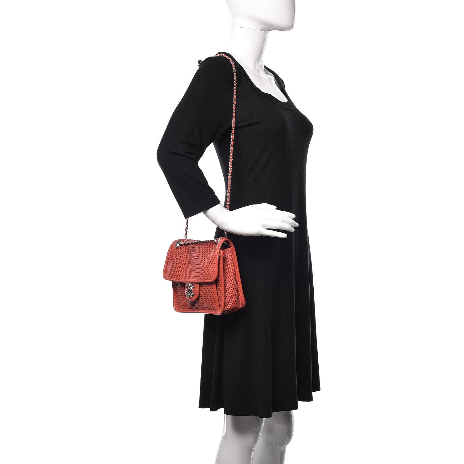 Chanel Perforated Calfskin Small Up In The Air Flap Red 2 of 21