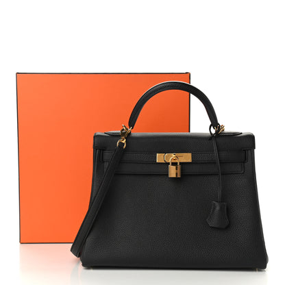 Hermes Togo Kelly Retourne 32 Black 12 of 12