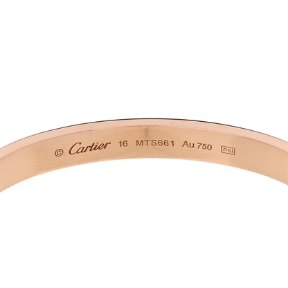 Cartier 18K Pink Gold LOVE Bracelet 16 6 of 9