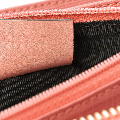 Gucci GG Supreme Monogram Embroidered Face Zip Around Wallet Pink 7 of 8