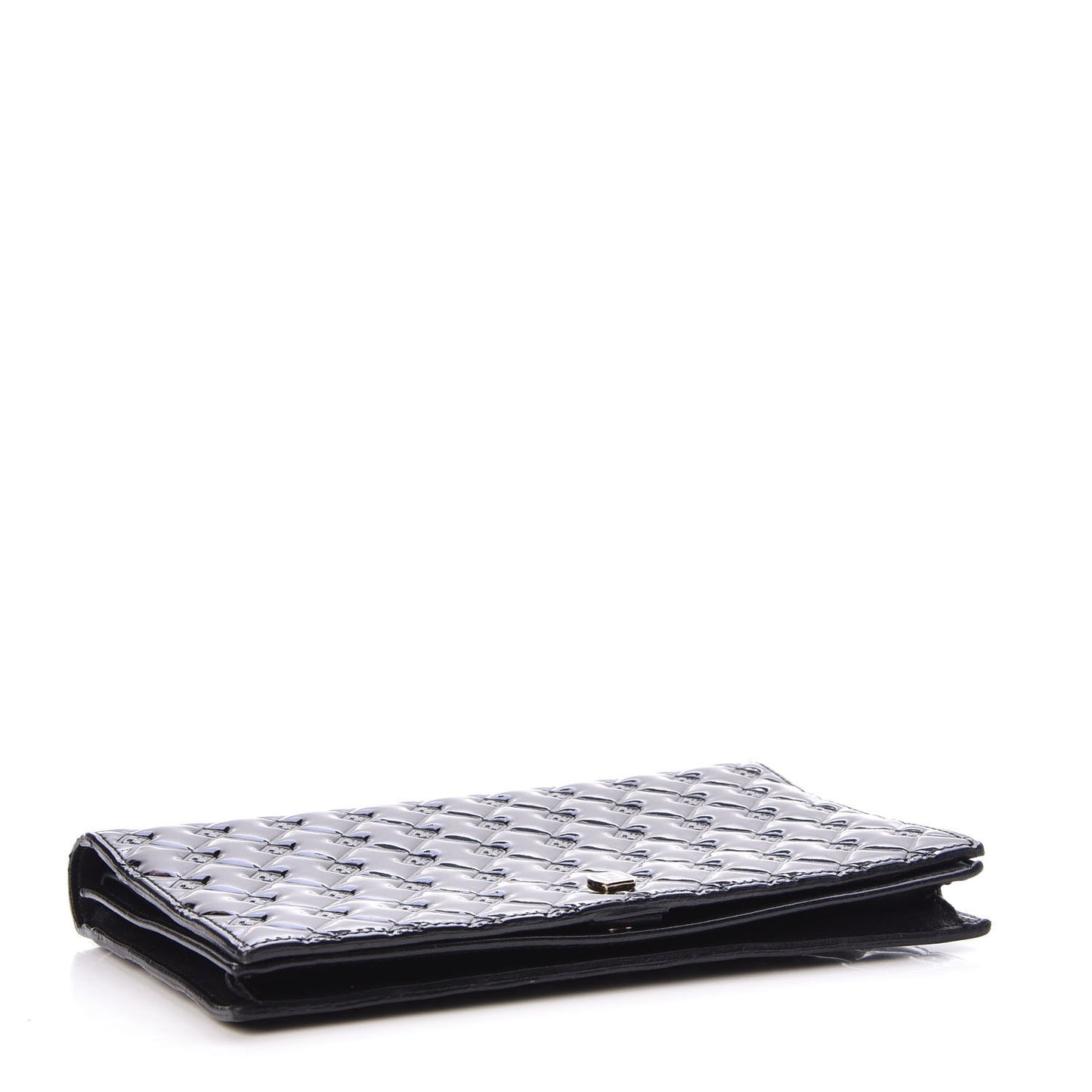 Patent Fendilicious Embossed Quilted Wallet On Chain Black