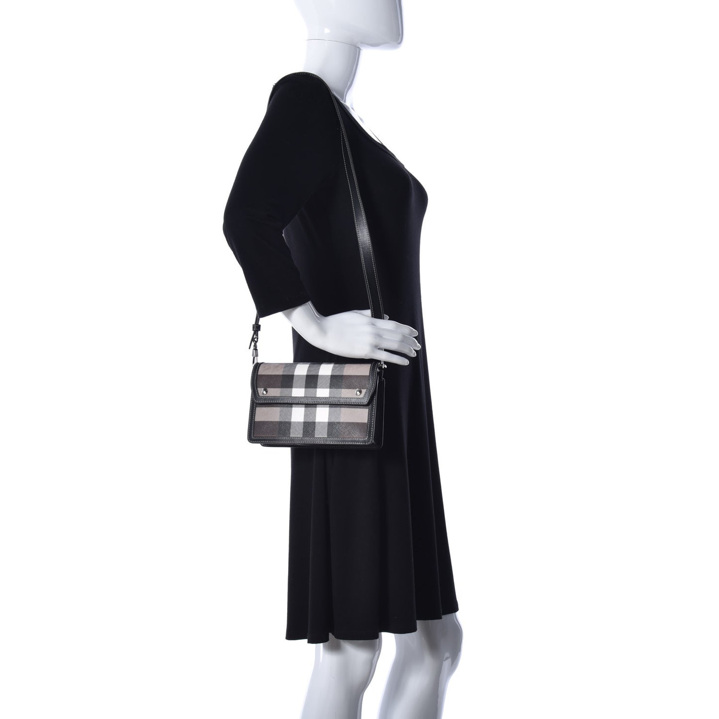 E-Canvas Giant Check Oscar Crossbody Dark Birch