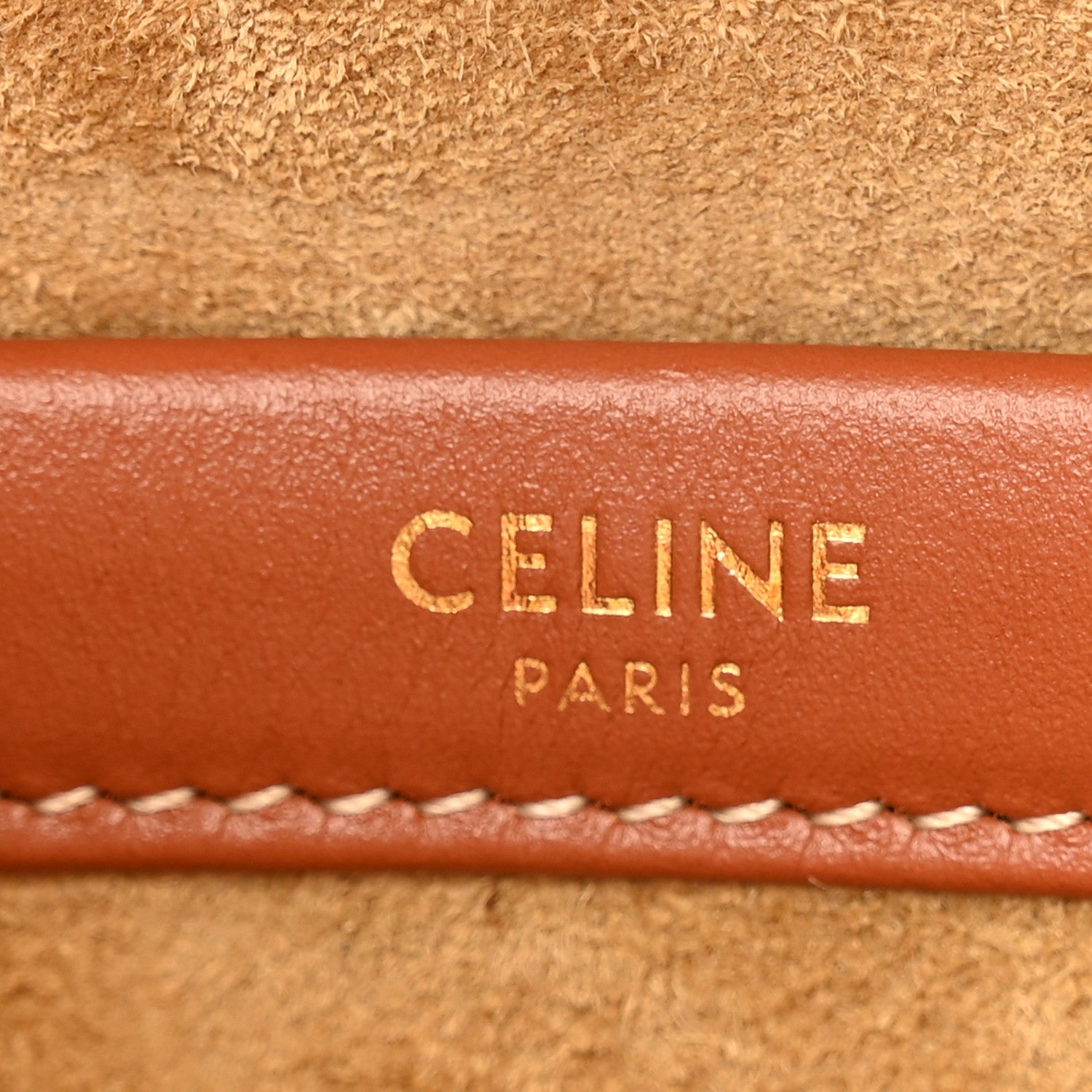 Celine Shearling Calfskin Triomphe Small Cabas Thais Natural Tan 6 of 10