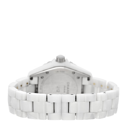Chanel Stainless Steel Ceramic Diamond 38mm J12 Automatic Watch White 3 of 4