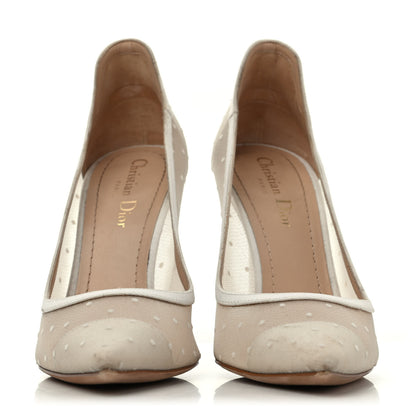 Christian Dior Mesh Plumetis Tulle D-Moi Pumps 39 White 2 of 4