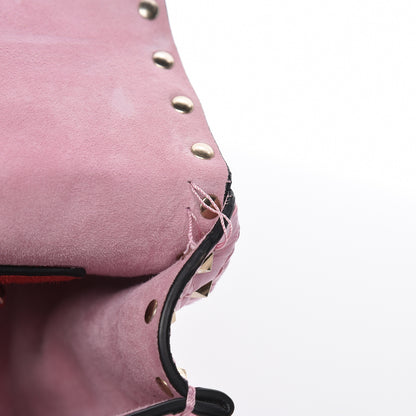 Valentino Garavani Craquele Nappa Medium Rockstud Spike Shoulder Bag Pink 11 of 12