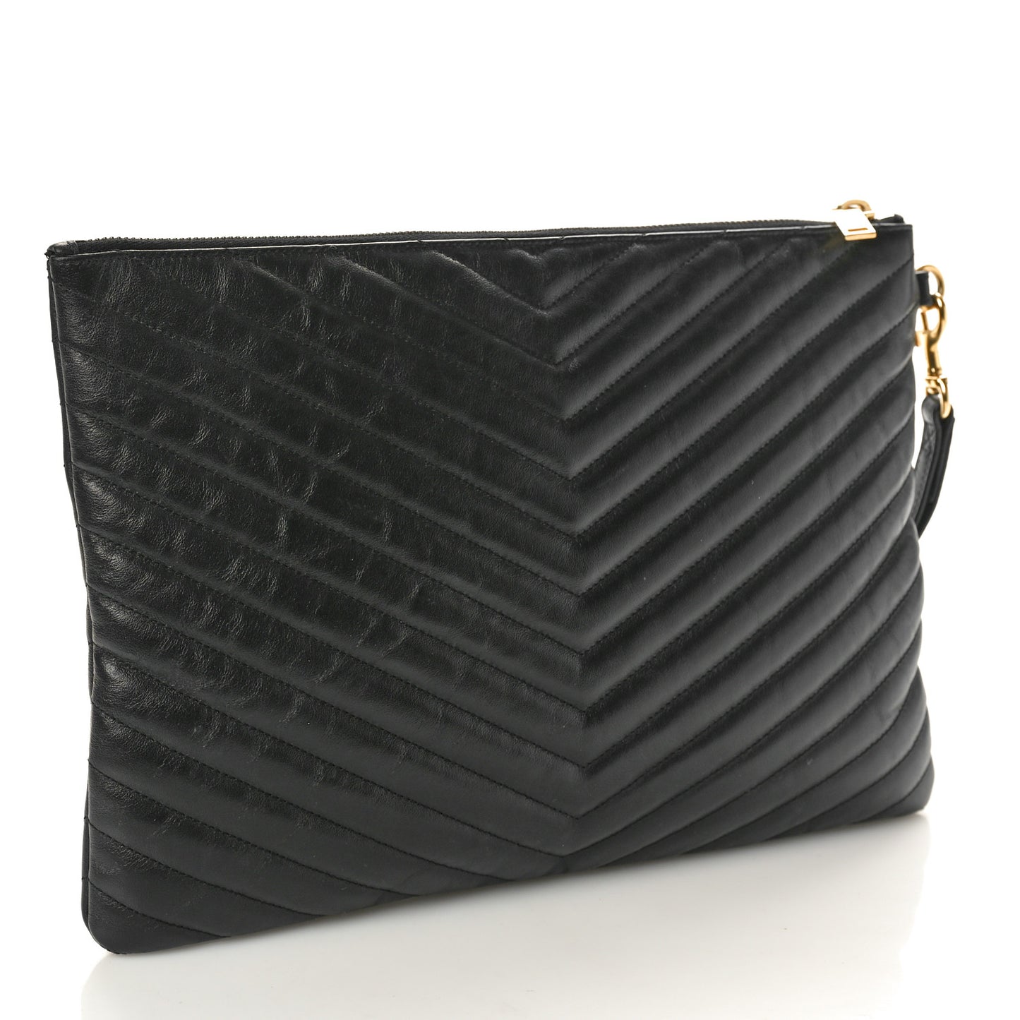 Calfskin Matelasse Monogram Cassandre Tablet Pouch Black