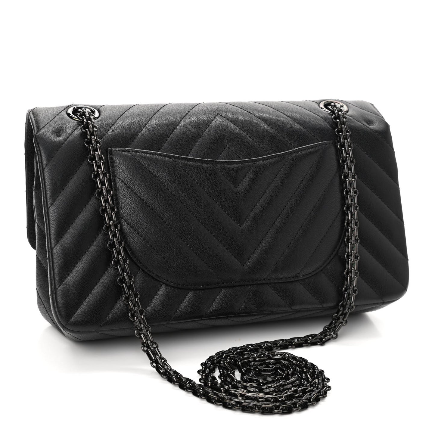 Sheepskin Chevron Quilted 2.55 Reissue 225 Double Flap So Black