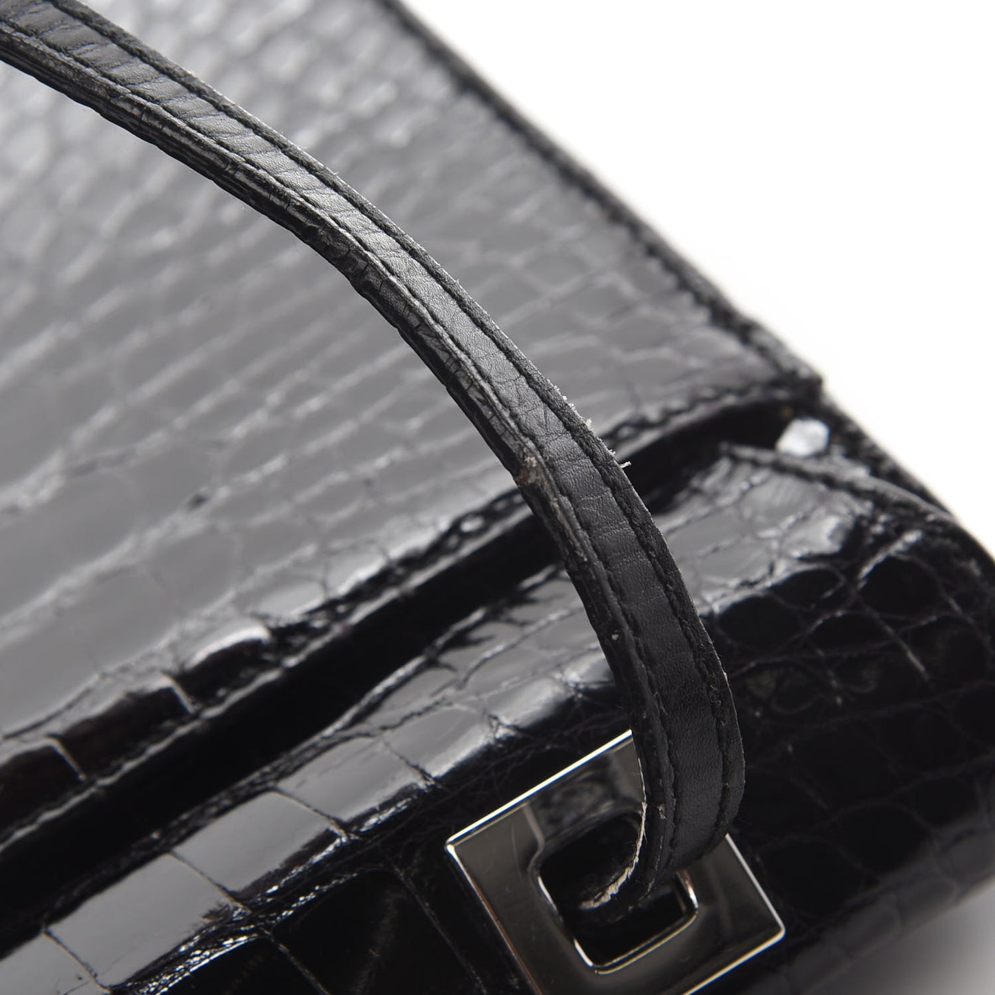 Alligator Shoulder Bag Black