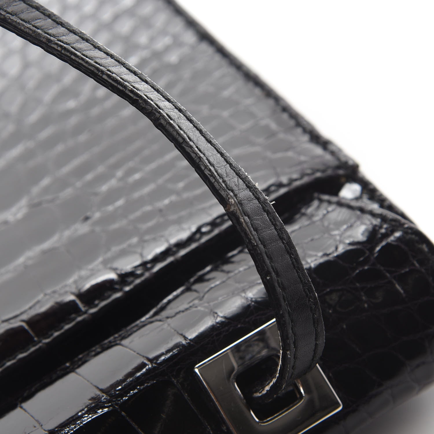 Gucci Alligator Shoulder Bag Black 9 of 10