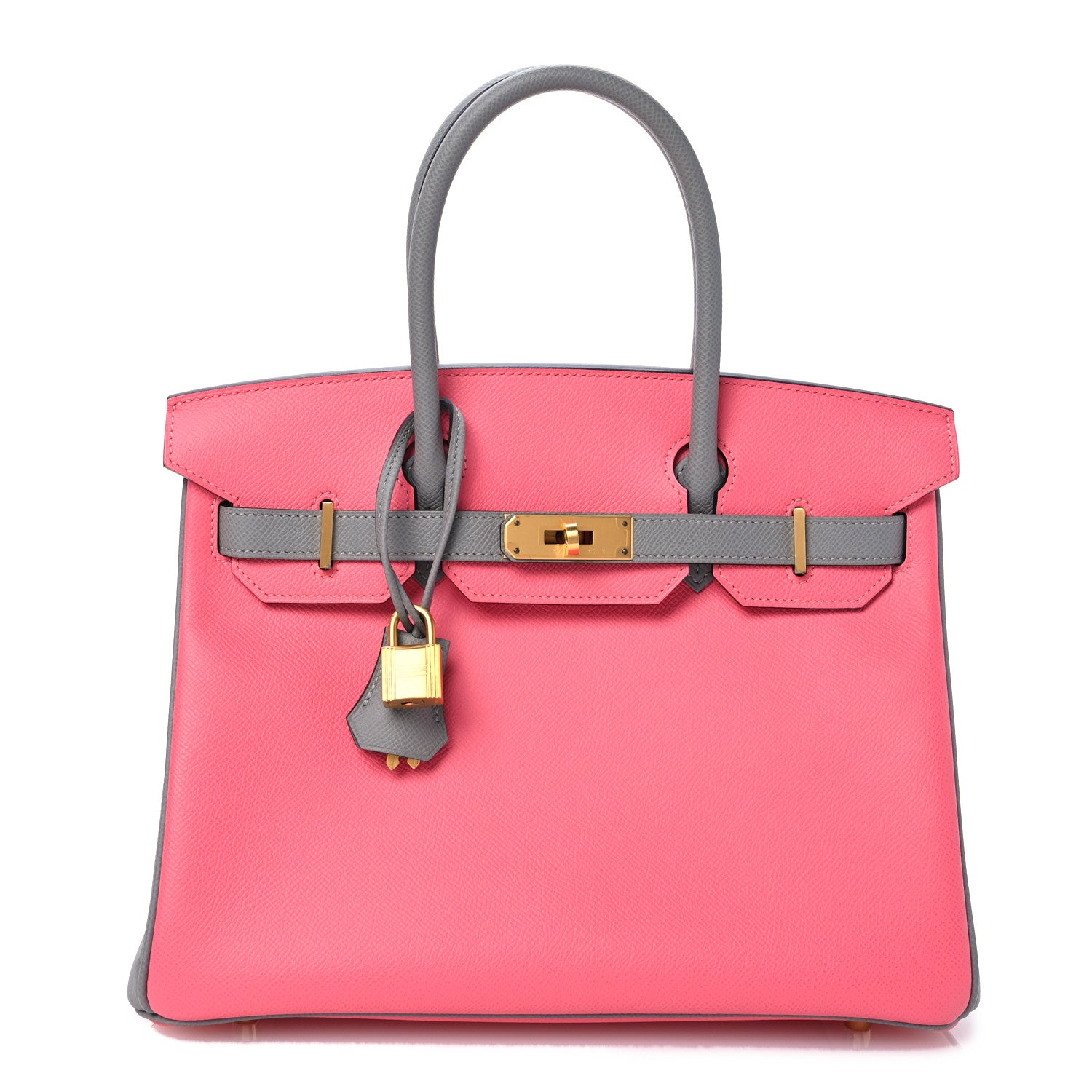 Hermes Epsom Horseshoe Birkin 30 Rose Azalee Gris Mouette 1 of 12
