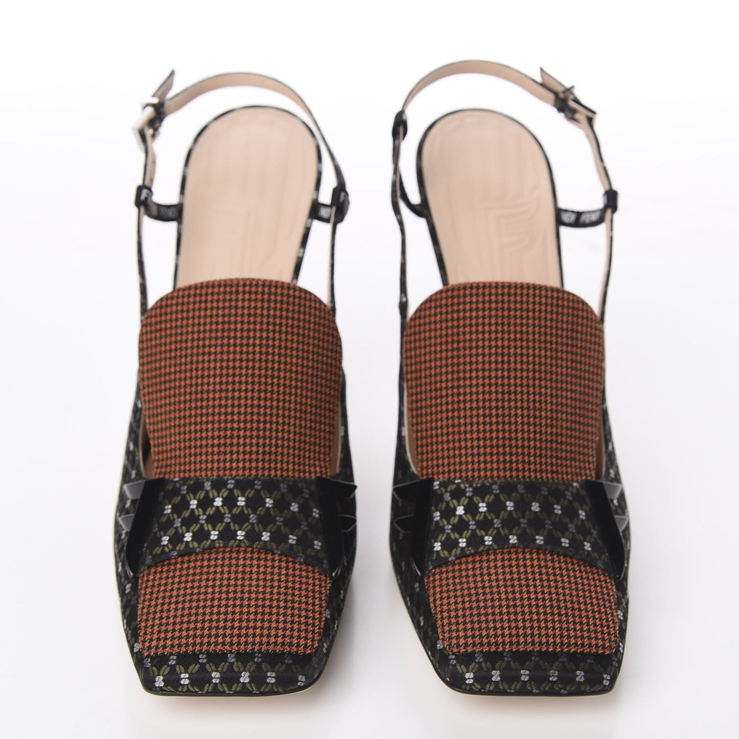 Fabric Jacquard Ffreedom Slingback Pumps 40.5