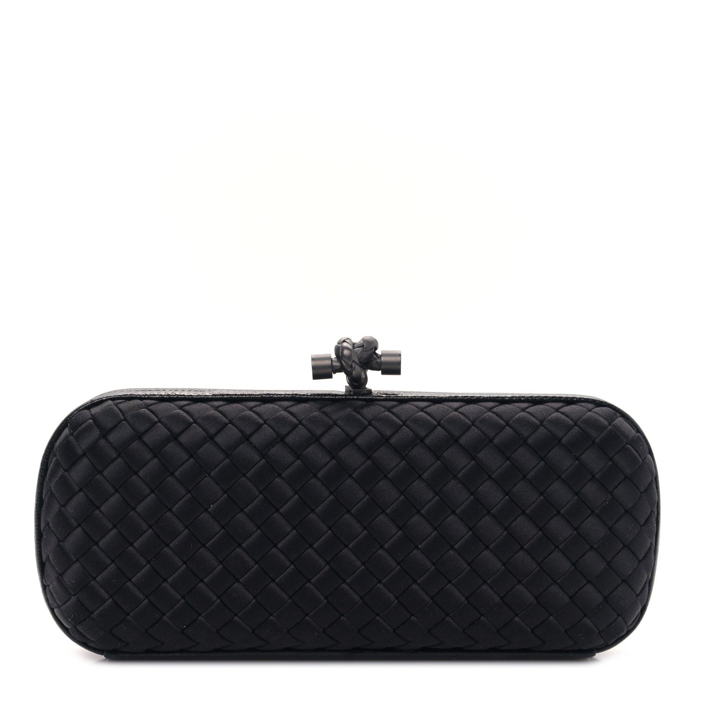 Satin Ayers Intreccio Impero Stretch Knot Clutch Black
