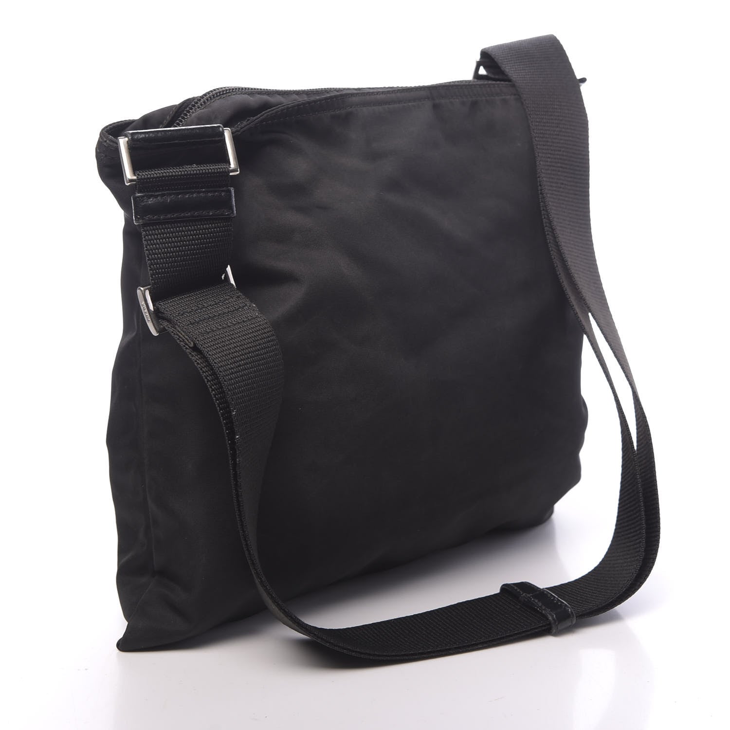 Prada Nylon Flat Messenger Bag Black 3 of 15