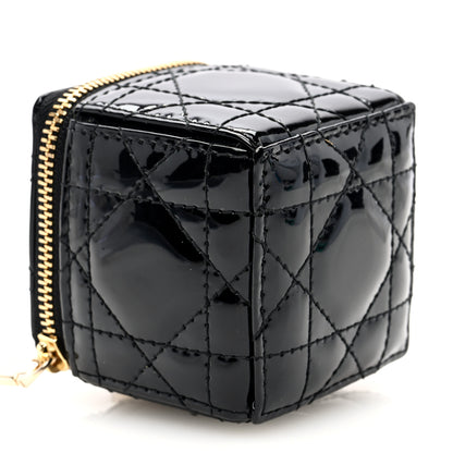 Christian Dior Patent Cannage Cube Wristlet Black 4 of 6