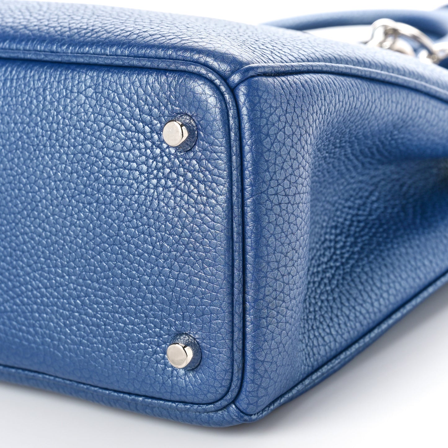 Metallic Bullcalf Medium Diorissimo Tote Blue