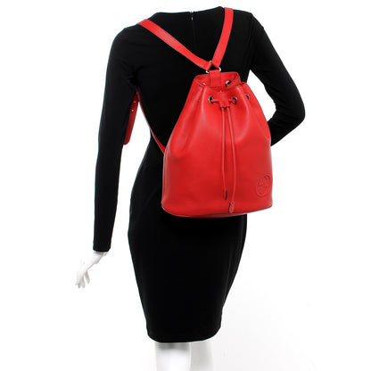 Gucci Pebbled Calfskin Small Soho Drawstring Backpack Tabasco Red 2 of 8