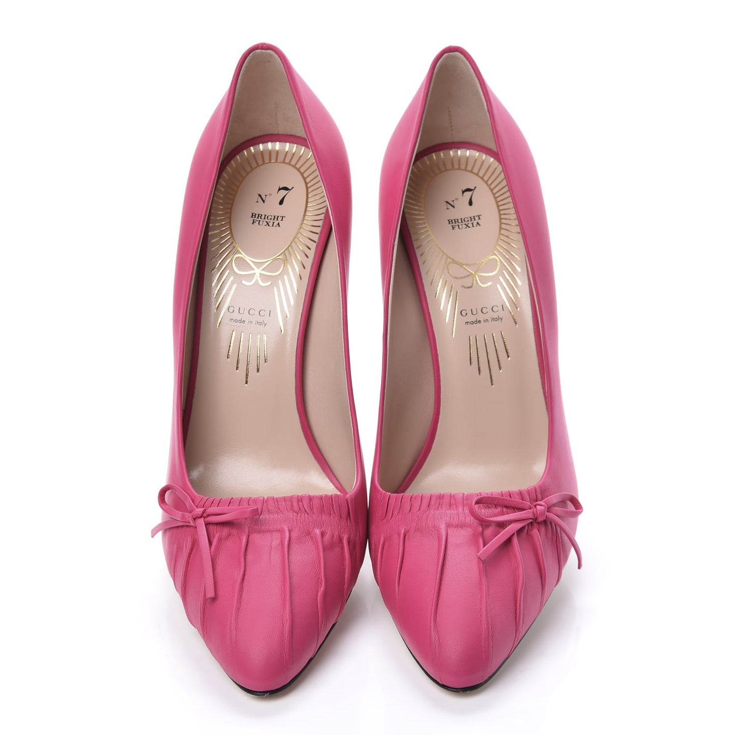 Nappa Bow High Heel Pumps 38.5 Bright Fuxia