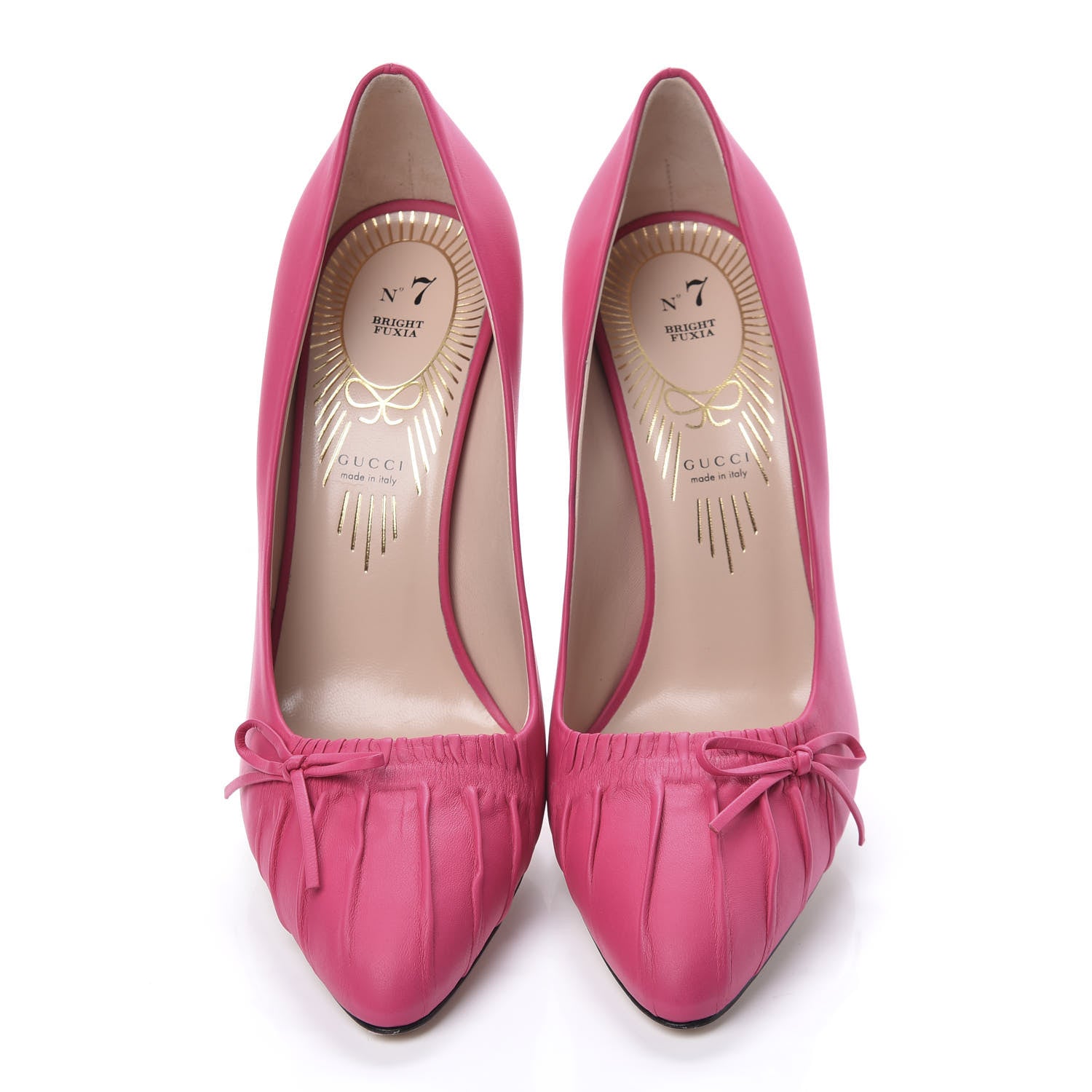 Gucci Nappa Bow High Heel Pumps 38.5 Bright Fuxia 5 of 12