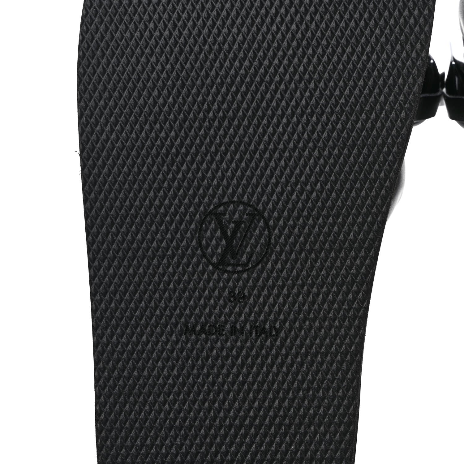 Louis Vuitton Calfskin Embossed Monogram Sunset Flat Comfort Mule 39 Black 6 of 9