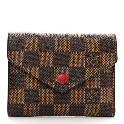 Louis Vuitton Damier Ebene Victorine Wallet Red 1 of 6