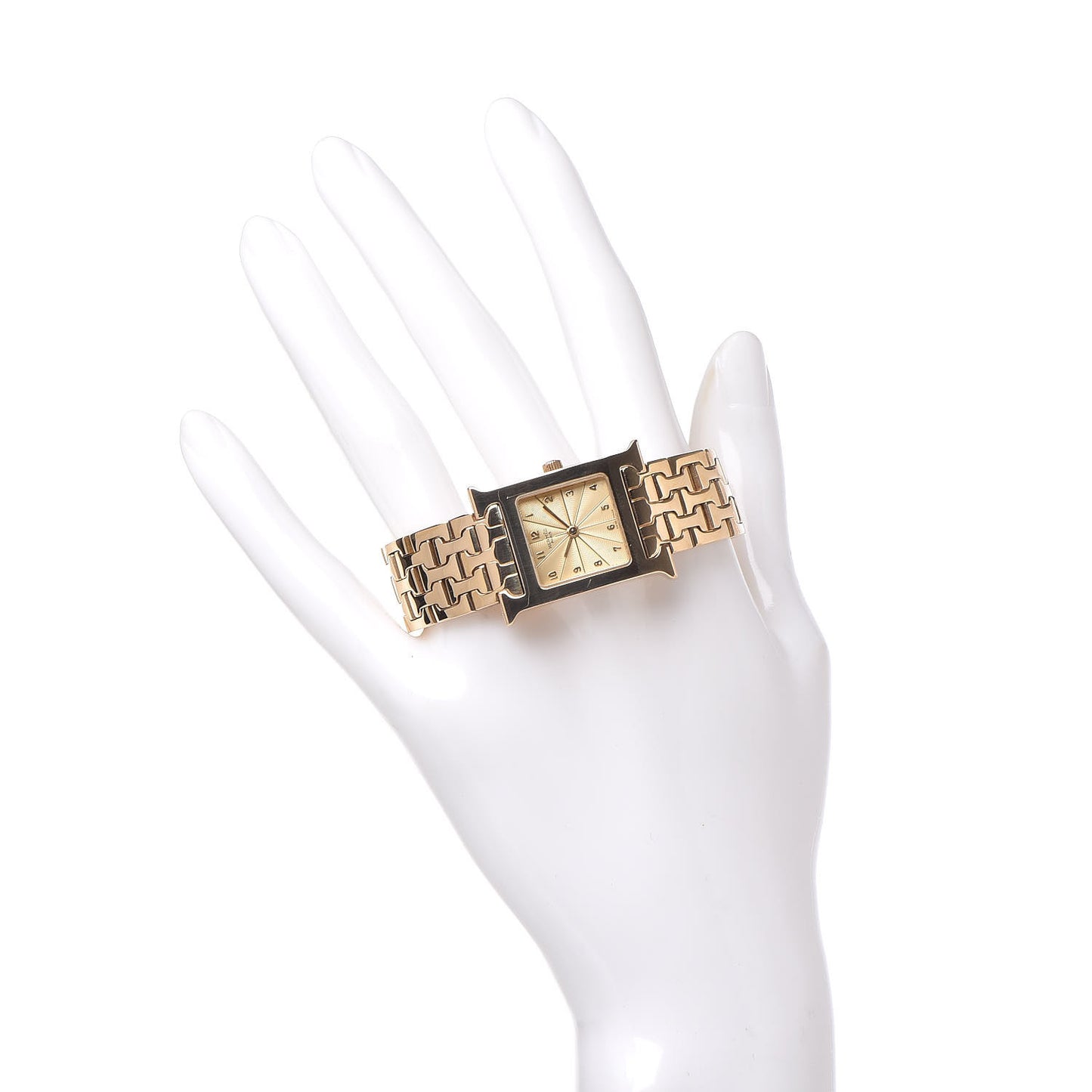 18K Yellow Gold 21mm Heure H Hour Quartz Watch