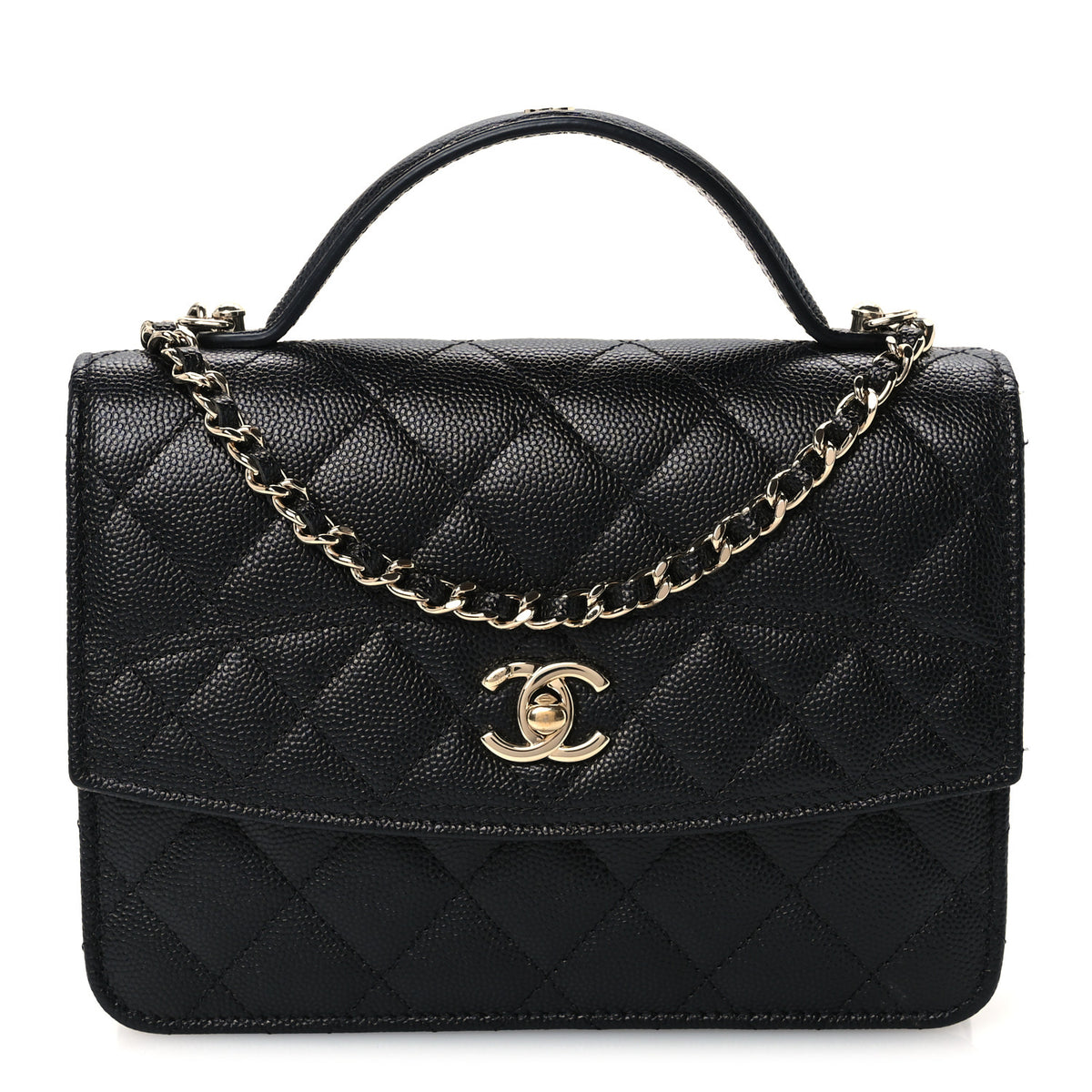 Chanel Caviar Quilted Trendy Handle Clutch With Chain Black 1 of 11