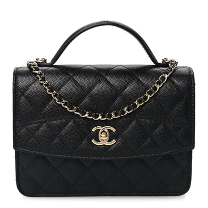 Chanel Caviar Quilted Trendy Handle Clutch With Chain Black 1 of 11