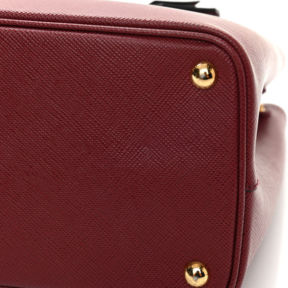 Prada Saffiano Cuir Medium Double Bag Cerise Black 7 of 11
