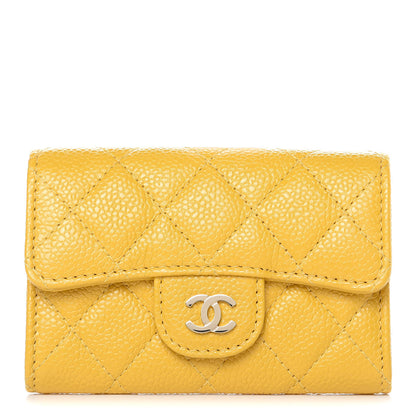 Chanel Caviar Quilted Flap Card Holder Yellow 1 of 7