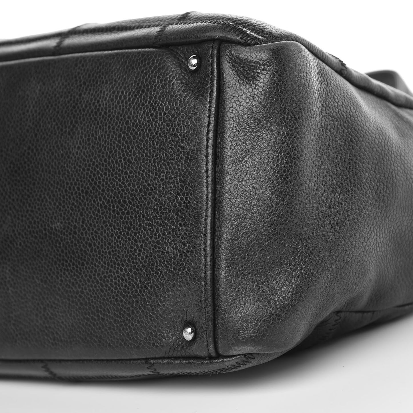 Caviar Square Stitched Bowler Black