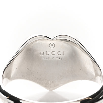 Gucci Sterling Silver Enamel Heart Ring Red 51 5.5 4 of 4