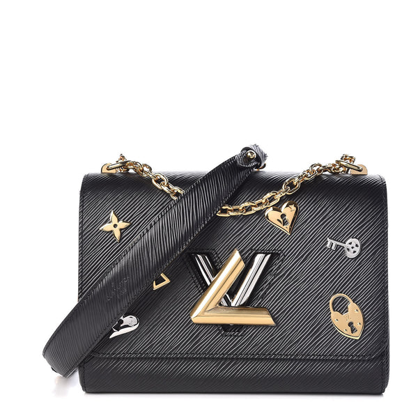 Louis Vuitton Epi Love Lock Twist Shoulder Bag MM Black 430489