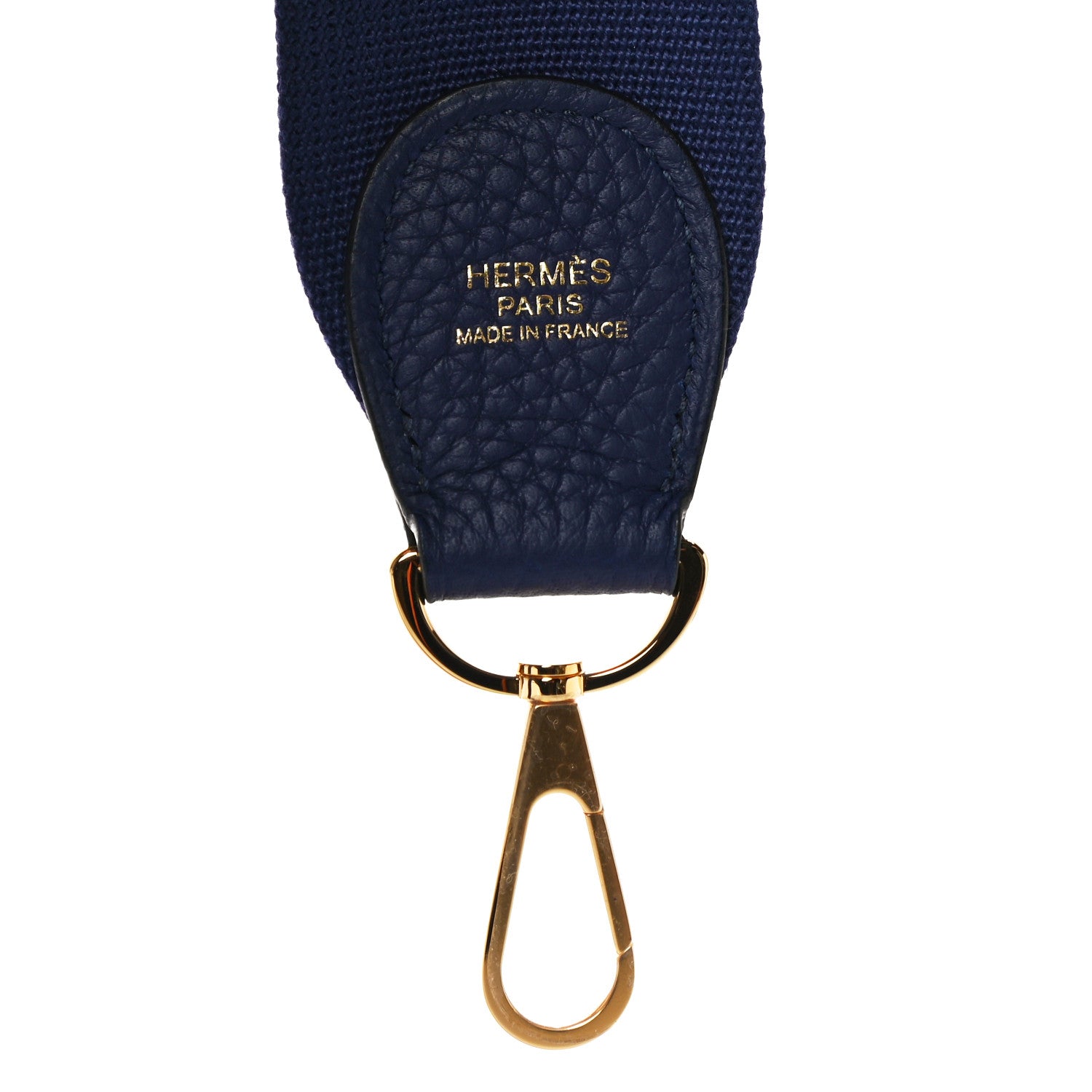 Hermes Toile Taurillon Clemence Shoulder Strap Bleu Encre 5 of 5